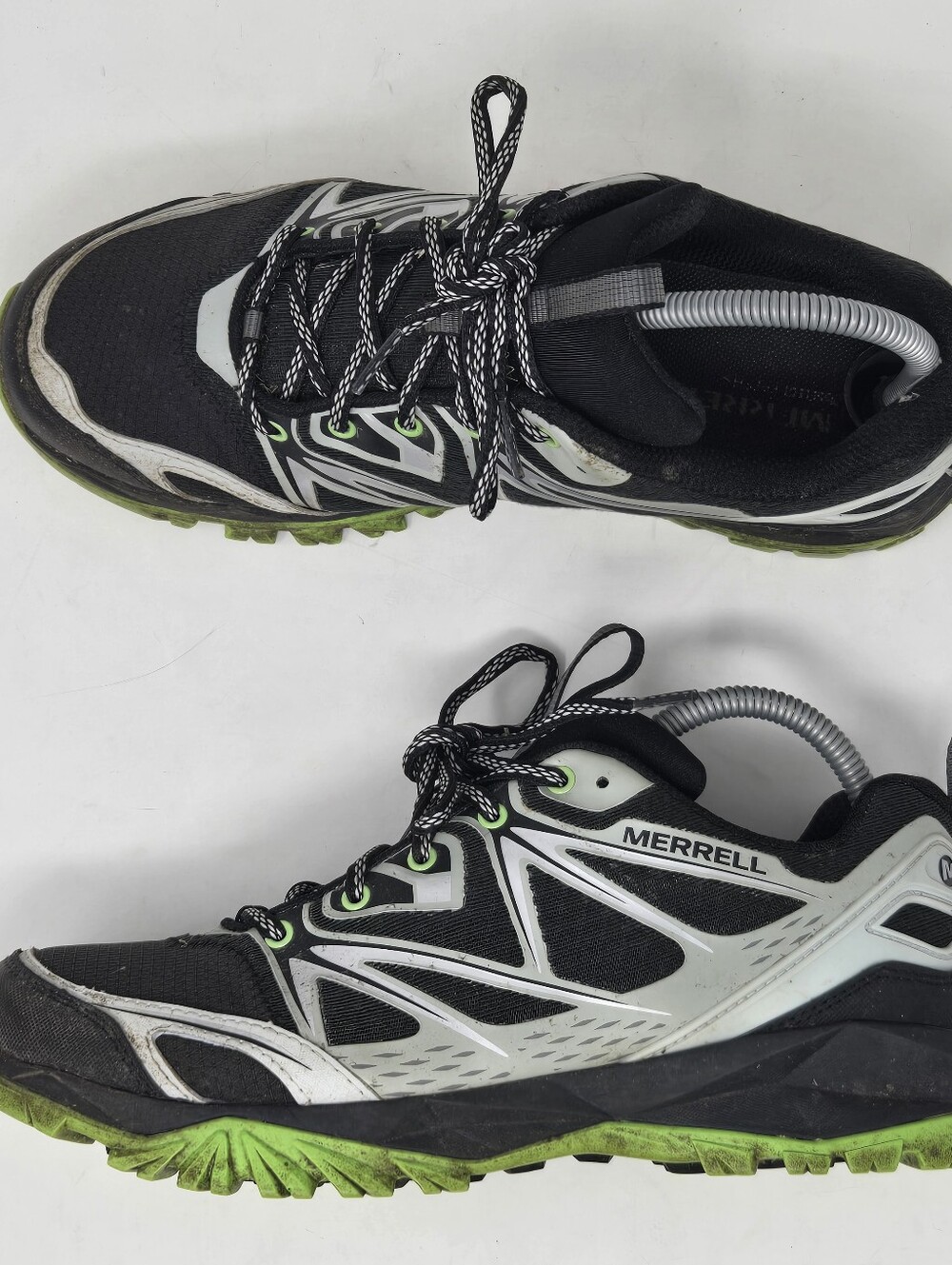 Men’s Merrell Capra Bolt Waterproof Hiking Trail Shoes Black Silver Mens Sz 8